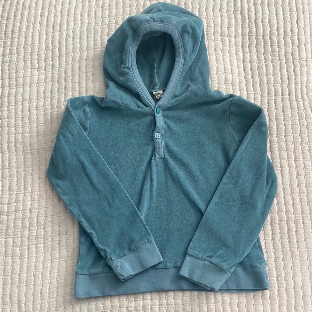 Kate Quinn Cozy Blue Hooded Sweatshirt